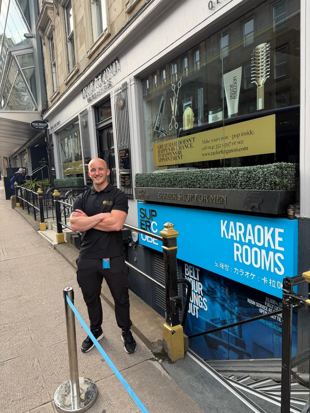 Elite Security officer on a Glasgow city-centre assignment